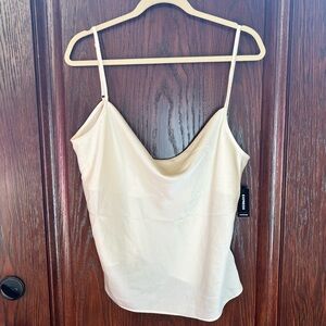Express Off White Cowl Neck Tank Top